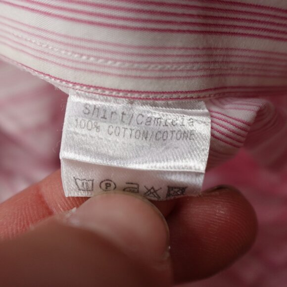 Gucci Shirt Men Large 16/41 Pink White Stripes Button Up Long Sleeve Dress Shir - Picture 12 of 13